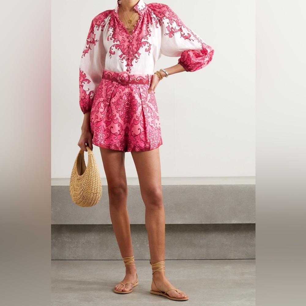 ZIMMERMANN Nina Billow Blouse in Watermelon Print Zimmermann Size 0 - Picture 8 of 10